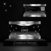 Smart Black Silver Shimmer grenst aan Logo QR-code Visitekaartje
