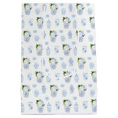 Smart blauw en wit bruiloft bruidsmeisjes dank u medium cadeauzakje (Achterkant)