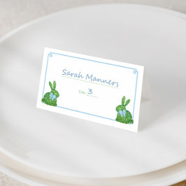 Smart Bleek Blue Boxwood Bunny Spring Brunch Plaatskaartje
