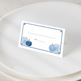 Smart Blue en White Pumpkins Weddenschappen Recept Plaatskaartje