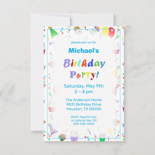 Smart Blue Hound Cartoon Detective | Partij Kaart (Achterkant)