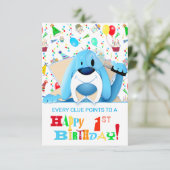 Smart Blue Hound Cartoon Detective | Partij Kaart (Staand voorkant)