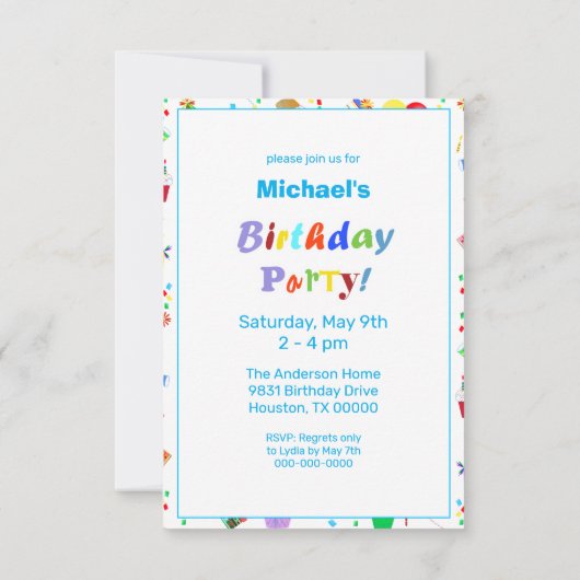 Smart Blue Hound Cartoon Detective | Partij Kaart (Achterkant)