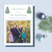 Smart Blue White Green Chinoiserie Family Afbeeldi Feestdagenkaart