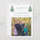 Smart Blue White Green Chinoiserie Family Afbeeldi Feestdagenkaart (Voorkant)