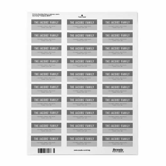 SMART Bold Minimal Simple Block Cool Grey Etiket (Full Sheet)