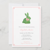 Smart Boxwood Bunny Rabbit Girl Baby shower Party Kaart (Voorkant)