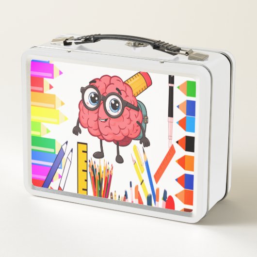 Smart Brain Cartoon Lunch Box voor kinderen - Leuk (Achterkant)