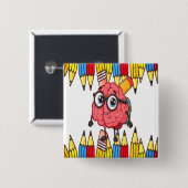 Smart Brain Pin Button – Schattige Terug naar Scho (Voorkant /achterkant)