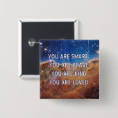 Smart Brave Kind Geliefd Sleutelhanger Vierkante Button 5,1 Cm (Voorkant /achterkant)