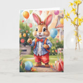 Smart bunny, buiten vieren in de tuin | KAART (Gele Bloem)