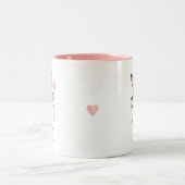 Smart Bunny met ventilator en hart Tweekleurige Koffiemok (Center)