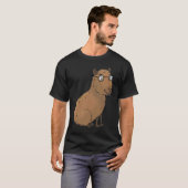 Smart Capybara with Glasses Work Outfit Home offic T-shirt (Voorkant volledig)