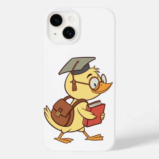 Smart Cartoon Duck Student Afstuderen Case-Mate iPhone Case (Achterkant)