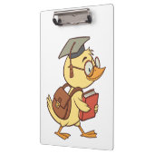 Smart Cartoon Duck Student Afstuderen Klembord (Links)