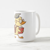 Smart Cartoon Duck Student Afstuderen Koffiemok (Voorkant rechts)