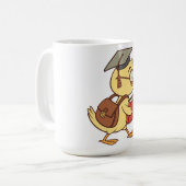 Smart Cartoon Duck Student Afstuderen Koffiemok (Voorkant links)