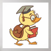 Smart Cartoon Duck Student Afstuderen Poster (Voorkant)