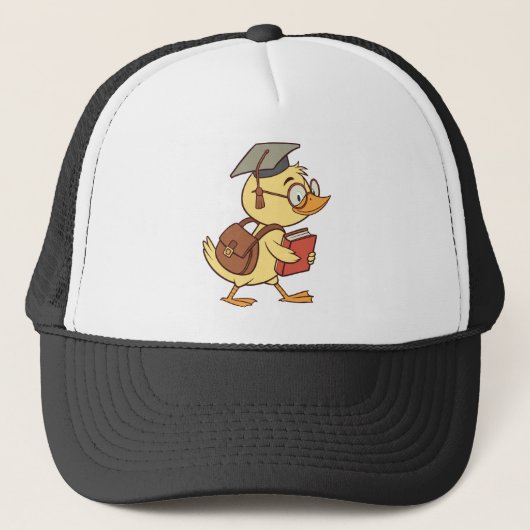 Smart Cartoon Duck Student Afstuderen Trucker Pet (Voorkant)