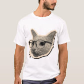 Smart Cat Design with Glasses T-shirt (Voorkant)
