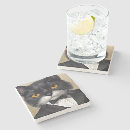 Smart Cat Stenen Onderzetter (Zijkant)