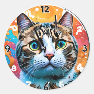Smart Cat Watch Ronde Sticker