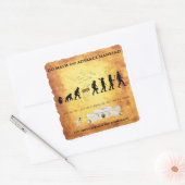 Smart Caveman: Doe Wiskunde Advance Menselijke Sti Vierkante Sticker (Envelop)