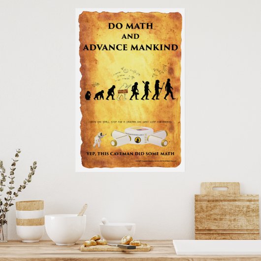 Smart Caveman: Doe Wiskunde en vervolg Poster van (Keuken)