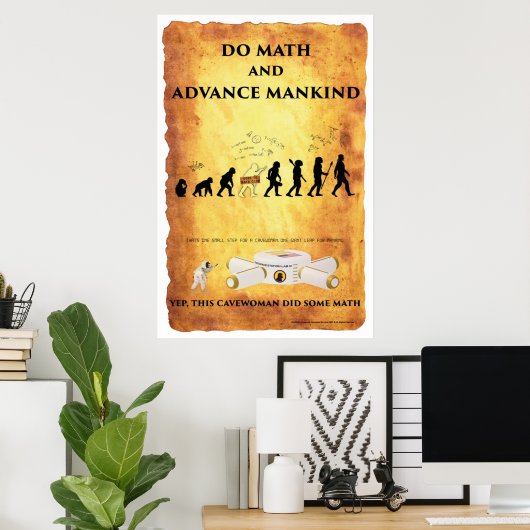 Smart Cavewoman: doe Wiskunde en vervolg op Mankin Poster (Thuiskantoor)