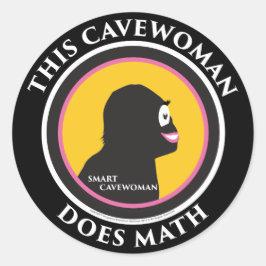 Smart Cavewoman Stickers: Deze Cavewoman doet Wisk Ronde Sticker