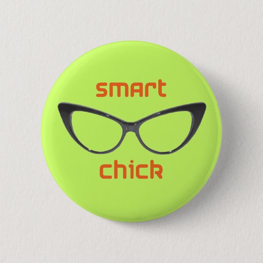 Smart Chick Geek Eyeglasses Ronde Button 5,7 Cm (Voorkant)