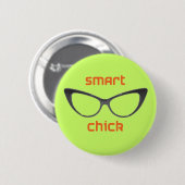 Smart Chick Geek Eyeglasses Ronde Button 5,7 Cm (Voorkant /achterkant)