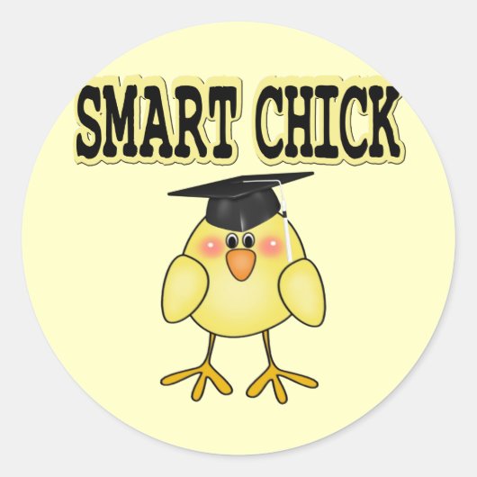 Smart Chick Ronde Sticker (Voorkant)