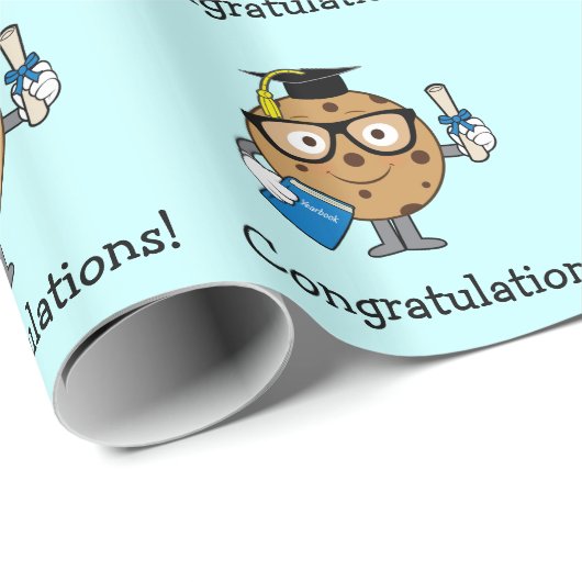 Smart Chocolate Chip Cookie Afstuderen met Diploma Cadeaupapier (Rol Hoek)