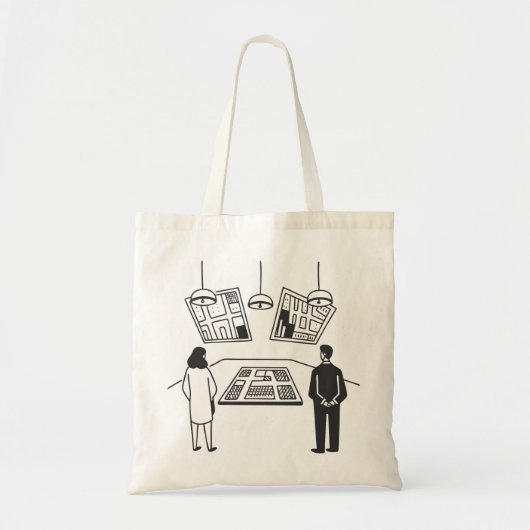 smart city control hub, futuristisch commandocentr tote bag (Voorkant)