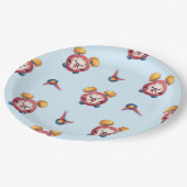 Smart Clock Collectie - Blauw papier Borden Papieren Bordje (Gekanteld)
