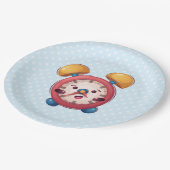 Smart Clock Collectie - Blauw papier Borden Papieren Bordje (Gekanteld)