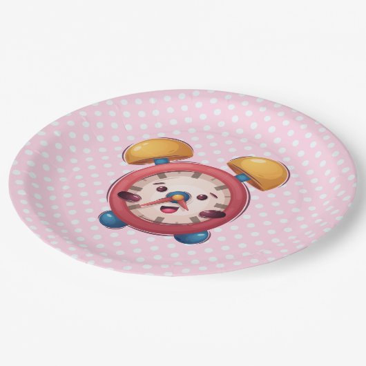 Smart Clock Collectie - roze papieren Borden Bordje (Gekanteld)