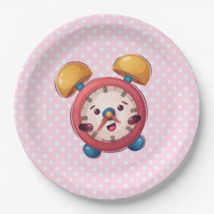 Smart Clock Collectie - roze papieren Borden Bordje