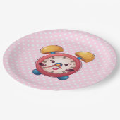 Smart Clock Collectie - roze papieren Borden Papieren Bordje (Gekanteld)
