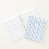 Smart College Girl Blue en White Monogram Notitieboek (Binnen)