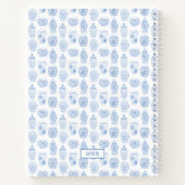 Smart College Girl Blue en White Monogram Notitieboek (Achterkant)