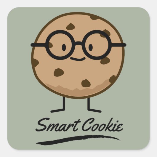 Smart Cookie Chocolate Chip Cookies Glasses Vierkante Sticker (Voorkant)
