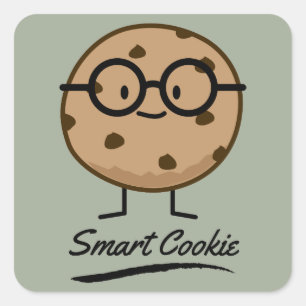 Smart Cookie Chocolate Chip Cookies Glasses Vierkante Sticker