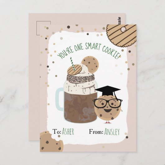 Smart Cookie Chocolate Milkshake Kinder Valentijn Briefkaart (Voorkant / Achterkant)