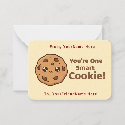 Smart Cookie Cute Classroom Valentine Card Notitiekaartje (Voorkant)