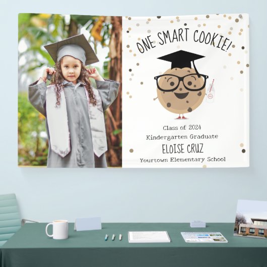 Smart Cookie Foto Kinder Afstuderen Aankondiging Spandoek (Beurs)
