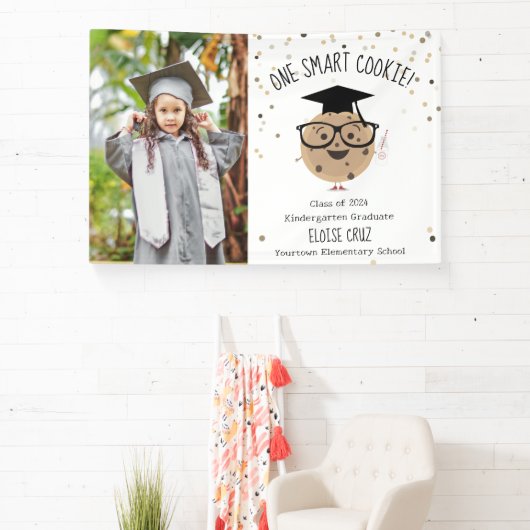 Smart Cookie Foto Kinder Afstuderen Aankondiging Spandoek (Insitu)