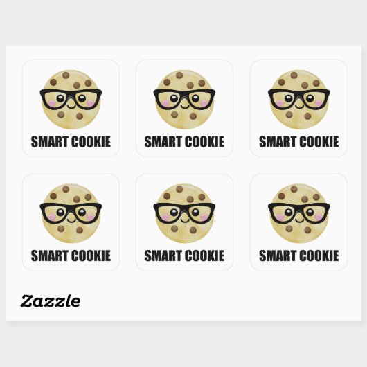 Smart Cookie Funny Vierkante Sticker (Vel)