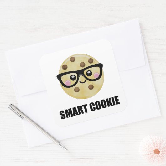 Smart Cookie Funny Vierkante Sticker (Envelop)